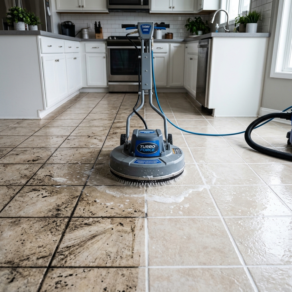 Professional tile and grout cleaning before and after results