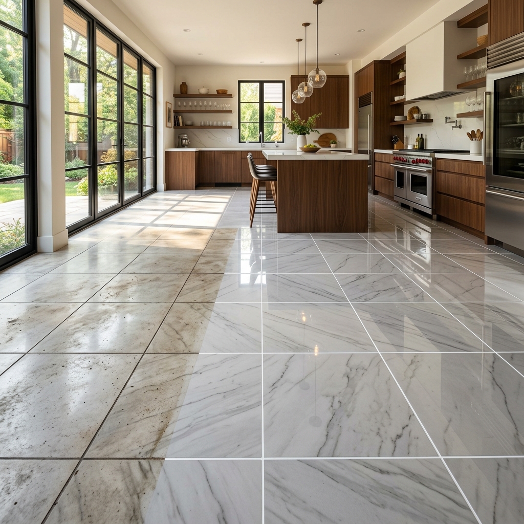 Clean tile floor